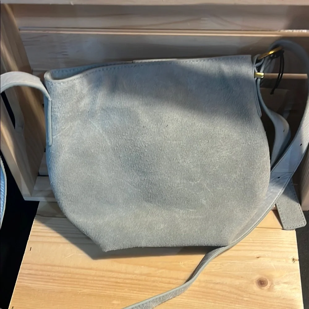 Margot New York Women's mint green kaye mini bucket Suede Bag - Picture 3 of 3